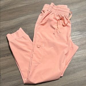 Peach Jogger Scrub Pants for Women
